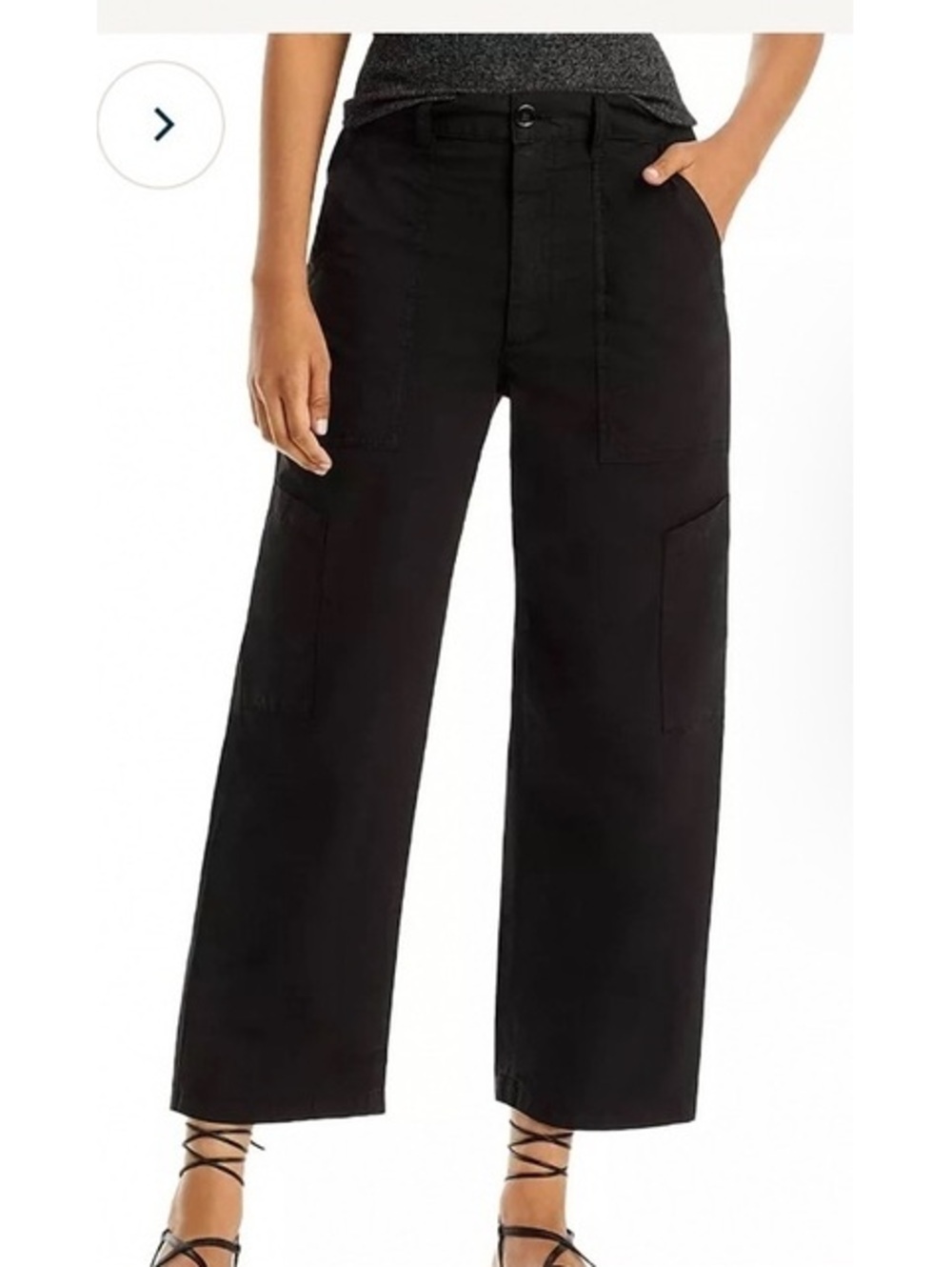 AGOLDE Daria Black Wide Leg Utility Pants twill 30